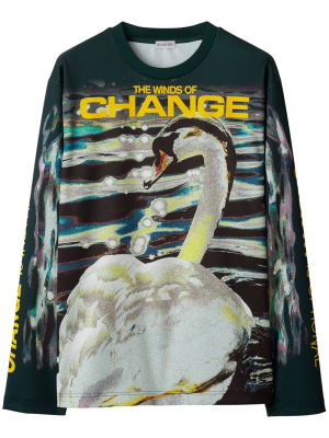 

Swan-print long-sleeved T-shirt, Burberry Swan-print long-sleeved T-shirt
