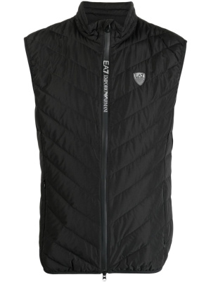 

Logo-patch quilted padded gilet, Ea7 Emporio Armani Logo-patch quilted padded gilet