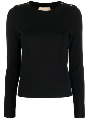 

Buttoned fine-knit top, Gucci Buttoned fine-knit top