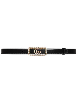 

Double G logo buckle leather belt, Gucci Double G logo buckle leather belt