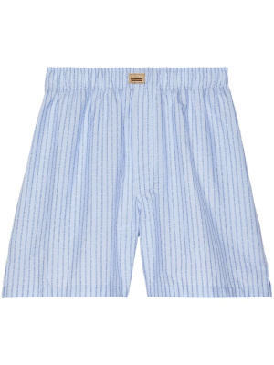 

Stripe-print cotton shorts, Gucci Stripe-print cotton shorts