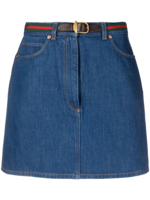 

Belted denim miniskirt, Gucci Belted denim miniskirt