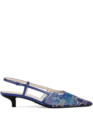 

30mm GG crystal-embellished pumps, Gucci 30mm GG crystal-embellished pumps