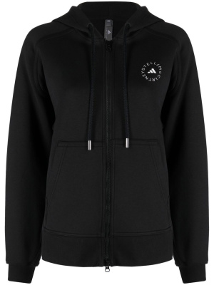 

Logo-print zip-up hoodie, Adidas by Stella McCartney Logo-print zip-up hoodie
