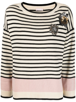 

Striped appliqué-detail jumper, LIU JO Striped appliqué-detail jumper