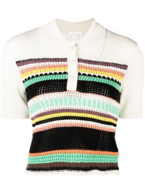 

Striped wool polo shirt, Chloé Striped wool polo shirt