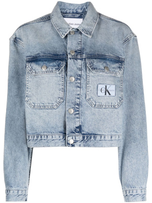 

Logo-patch cotton denim jacket, Calvin Klein Jeans Logo-patch cotton denim jacket