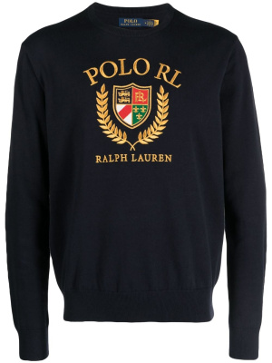 

Logo-embroidered cotton jumper, Polo Ralph Lauren Logo-embroidered cotton jumper
