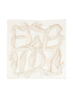 

Knotted monogram-print silk scarf, TOTEME Knotted monogram-print silk scarf