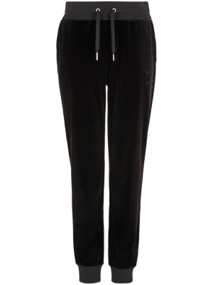 

Logo-embroidered velour track pants, Armani Exchange Logo-embroidered velour track pants