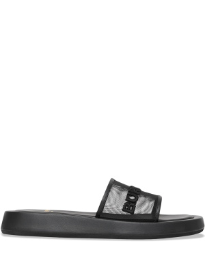 

Embroidered-logo slip-on slides, Burberry Embroidered-logo slip-on slides