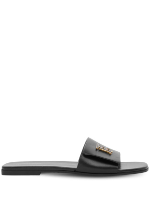 

Monogram plaque leather sandals, Burberry Monogram plaque leather sandals
