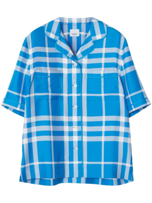 

Plaid-pattern silk shirt, Burberry Plaid-pattern silk shirt