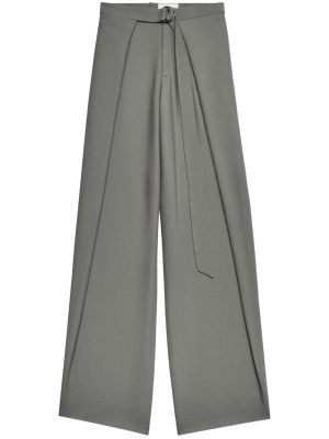 

Layered wide-leg belted trousers, AMI Paris Layered wide-leg belted trousers