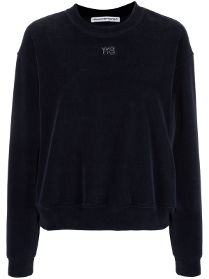 

Velvet crystal-logo sweatshirt, Alexander Wang Velvet crystal-logo sweatshirt