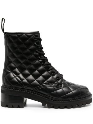 

Diamond-quilted leather boots, See by Chloé Diamond-quilted leather boots