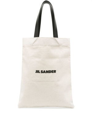 

Logo-print canvas tote bag, Jil Sander Logo-print canvas tote bag