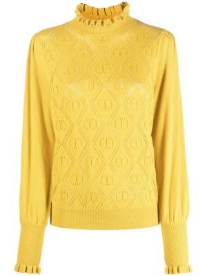 

Monogram pointelle-knit jumper, TWINSET Monogram pointelle-knit jumper