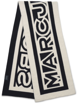 

Intarsia-knit logo rectangle scarf, Marc Jacobs Intarsia-knit logo rectangle scarf