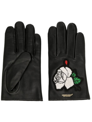 

Logo-print patch-detail gloves, Undercover Logo-print patch-detail gloves