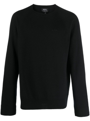 

Logo-embroidered virgin wool jumper, A.P.C. Logo-embroidered virgin wool jumper