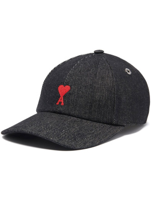 

Ami de Coeur denim baseball cap, AMI Paris Ami de Coeur denim baseball cap