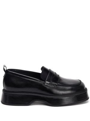 

Square-toe leather loafers, AMI Paris Square-toe leather loafers