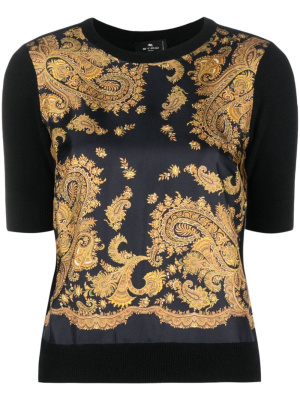 

Paisley-print panelled T-Shirt, ETRO Paisley-print panelled T-Shirt