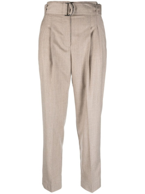 

High-waist belted cropped trousers, BOSS High-waist belted cropped trousers