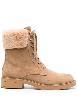 

Faux-fur trim suede ankle boots, BOSS Faux-fur trim suede ankle boots
