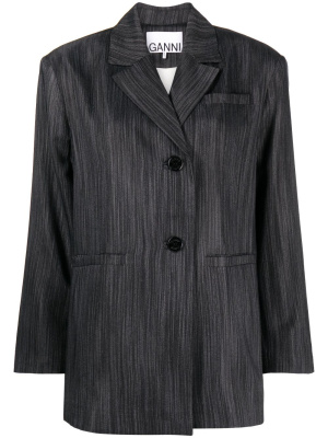 

Single-breasted striped blazer, GANNI Single-breasted striped blazer