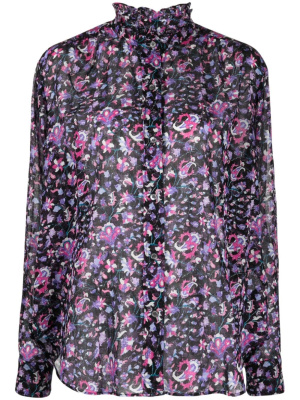 

Floral-print frilled-collar shirt, ISABEL MARANT Floral-print frilled-collar shirt