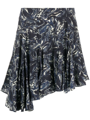 

Teyana marble-print silk skirt, ISABEL MARANT Teyana marble-print silk skirt