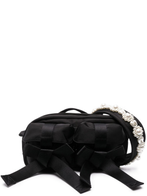 

Bow-detail faux pearl-embellished tote bag, Simone Rocha Bow-detail faux pearl-embellished tote bag