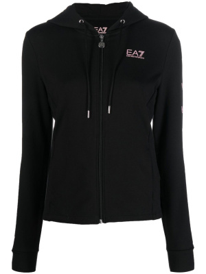 

Logo-print zipped hoodie, Ea7 Emporio Armani Logo-print zipped hoodie