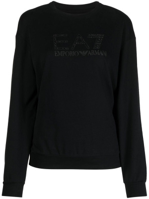 

Embellished logo-print sweatshirt, Ea7 Emporio Armani Embellished logo-print sweatshirt