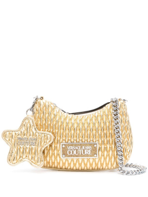 

Quilted metallic-finish crossbody bag, Versace Jeans Couture Quilted metallic-finish crossbody bag