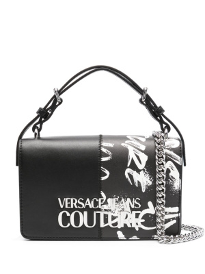 

Logo-print faux-leather shoulder bag, Versace Jeans Couture Logo-print faux-leather shoulder bag