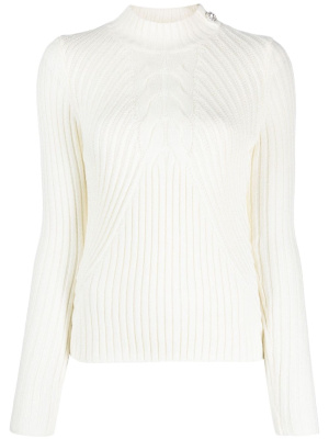 

Embellished-button ribbed-knit jumper, LIU JO Embellished-button ribbed-knit jumper