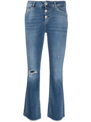 

Raw-cut flared cropped jeans, LIU JO Raw-cut flared cropped jeans