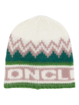 

Intarsia-knit logo beanie, Moncler Intarsia-knit logo beanie