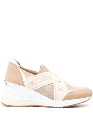 

Geena 60mm logo-tape wedge sneakers, Michael Michael Kors Geena 60mm logo-tape wedge sneakers