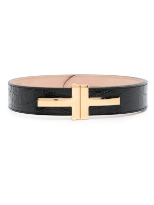 

Crocodile-effect leather belt, TOM FORD Crocodile-effect leather belt