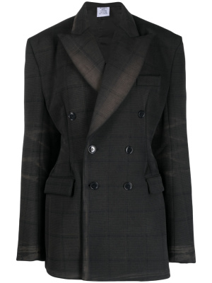 

Check-print double-breasted blazer, VETEMENTS Check-print double-breasted blazer