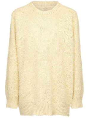 

Ribbed-trim textured jumper, Maison Margiela Ribbed-trim textured jumper