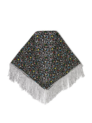 

Floral-print fringed silk scarf, Rabanne Floral-print fringed silk scarf