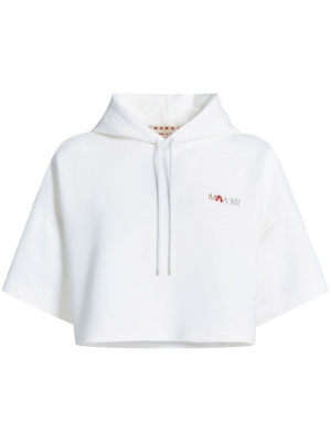 

Bead-logo detail cropped hoodie, Marni Bead-logo detail cropped hoodie