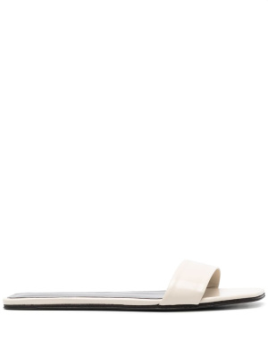 

Square-toe leather slides, The Row Square-toe leather slides