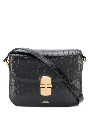 

Flip-lock croc effect shoulder bag, A.P.C. Flip-lock croc effect shoulder bag