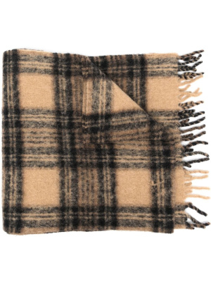 

Check-print brushed scarf, TOTEME Check-print brushed scarf